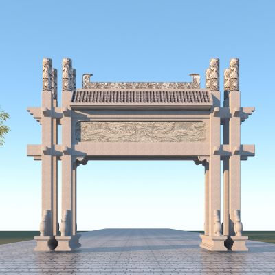 中式石雕牌坊