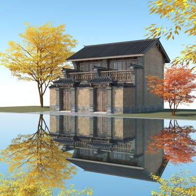 中式传统民房，土基房，农村民居