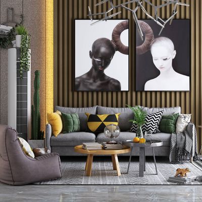 北欧沙发，北欧沙发组合，沙发组合，3D模型