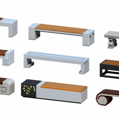 新中式户外公园休闲座椅休息坐凳