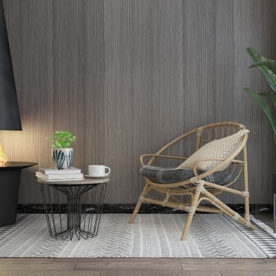 现代休闲椅 火炉 盆栽