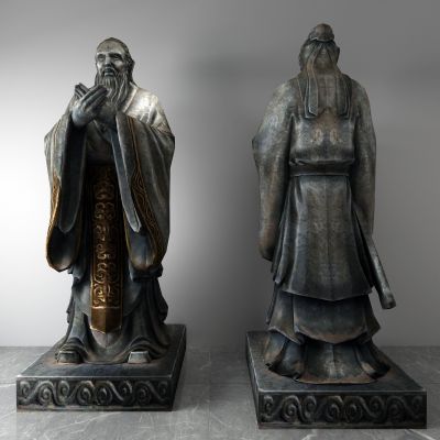 中式孔子雕塑