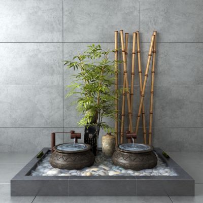 中式竹子 景观小品