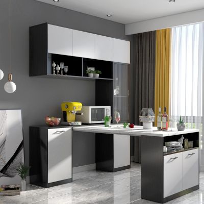 现代折叠酒柜餐桌一体