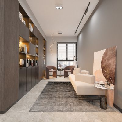 现代客餐厅休闲区