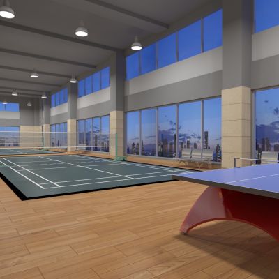 室内羽毛球场,运动场