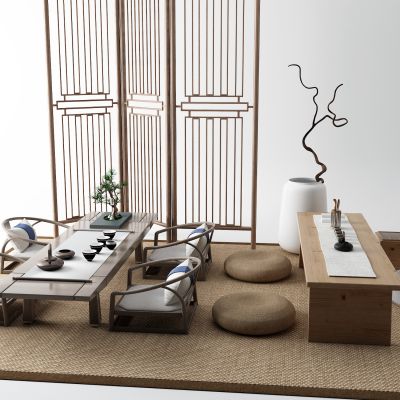 新中式茶桌 地毯