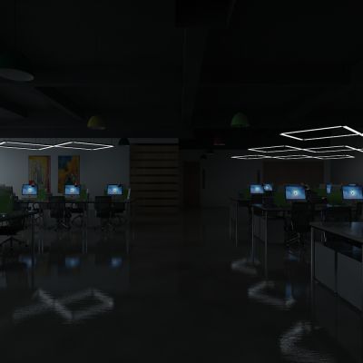 工业风网吧,办公区,网咖