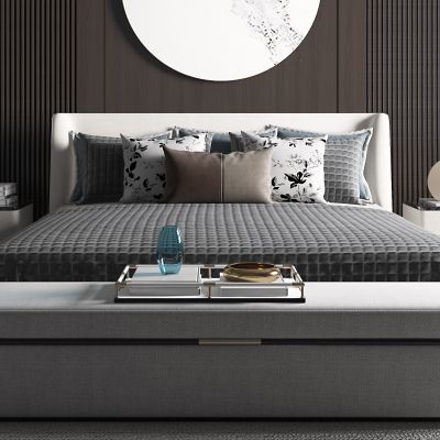 新中式卧室，新中式主卧，主卧，卧室，床，