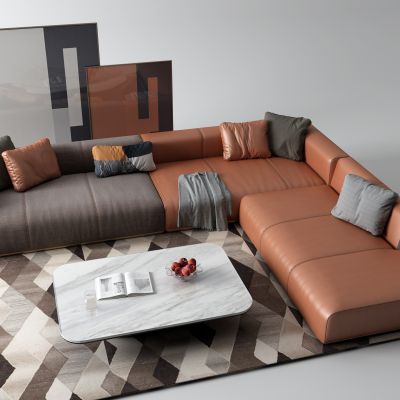 后现代皮革沙发