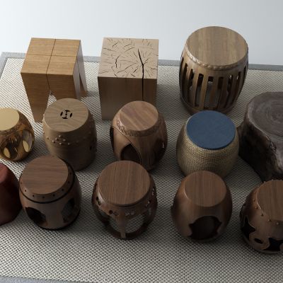 新中式凳子 地毯