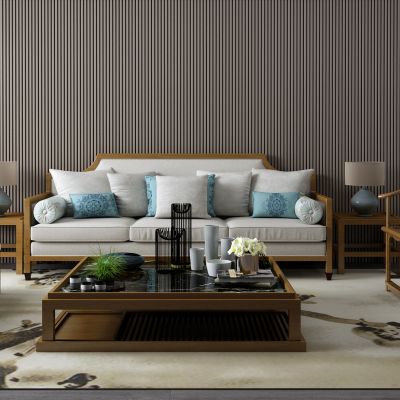 新中式沙发 茶几