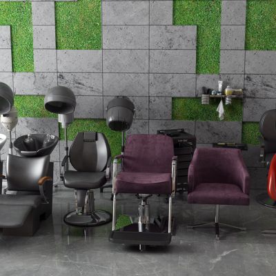 现代理发椅 洗头椅 电吹风