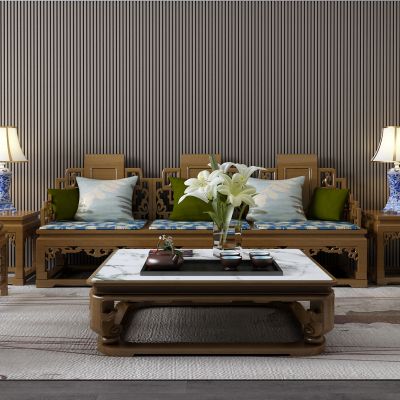 新中式沙发 茶几