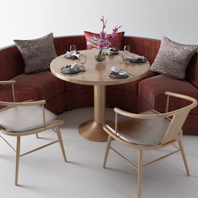 新中式餐桌 卡座