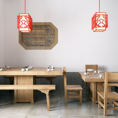 新中式餐桌 吊灯