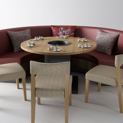 新中式餐桌 卡座