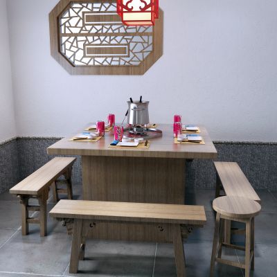 现代火锅 餐桌