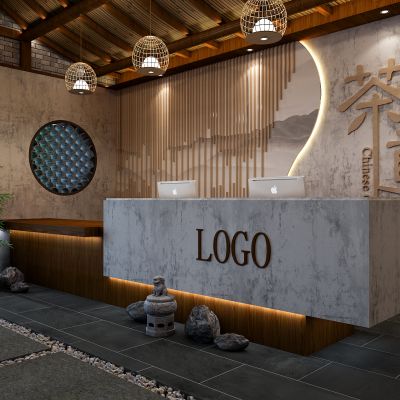 新中式茶馆前台