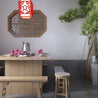 新中式餐桌 吊灯