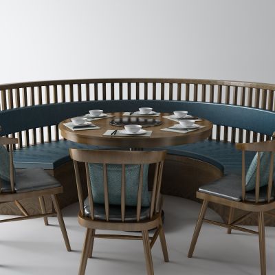 新中式卡座 餐桌