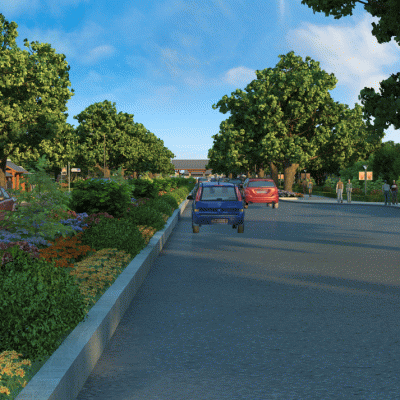 现代中式汽车道路