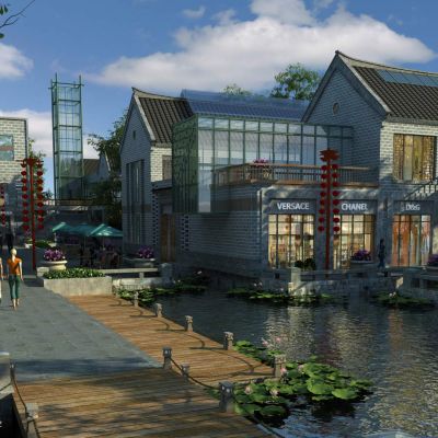 新中式楼房建筑