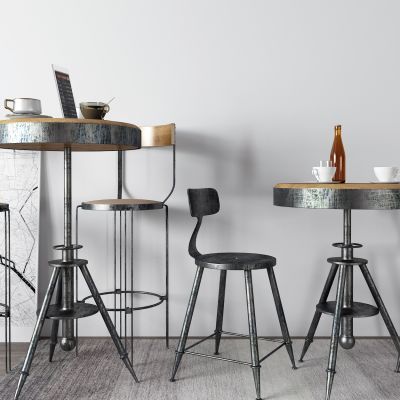 工业风咖啡桌 吧椅