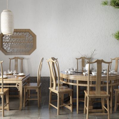 新中式餐桌 圆桌