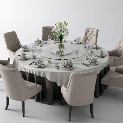 新中式餐桌 圆桌