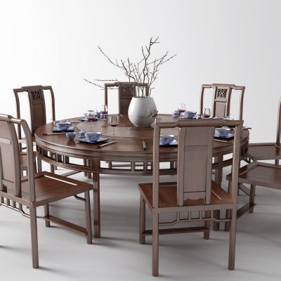 新中式餐桌 圆桌