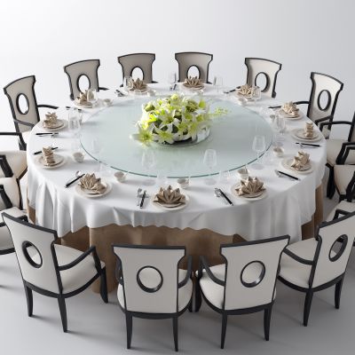 新中式餐桌 圆桌