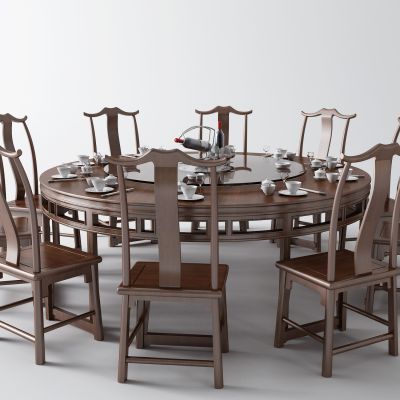 新中式餐桌 圆桌