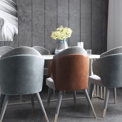 现代餐厅，餐厅，餐桌组合，