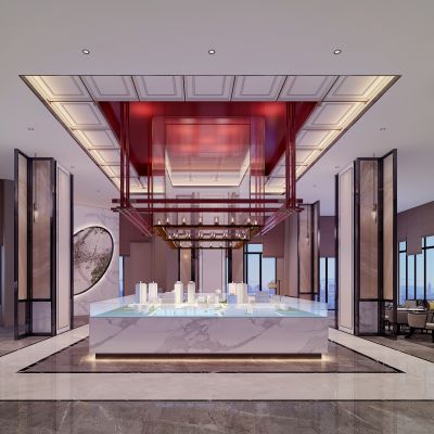 售楼处大堂沙盘区3D模型