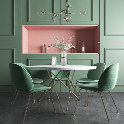 现代餐厅，餐厅，餐桌组合，