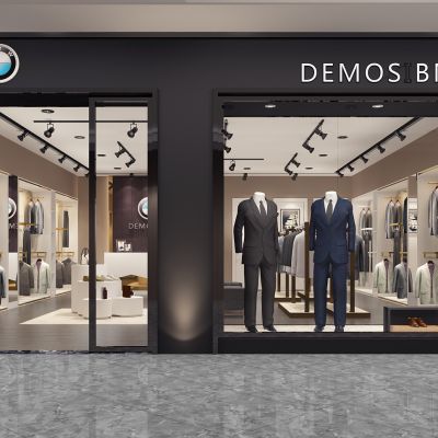 男装服装专卖店门头橱窗