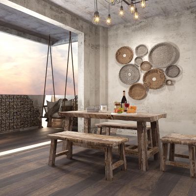 工业风民宿餐厅餐桌椅组合