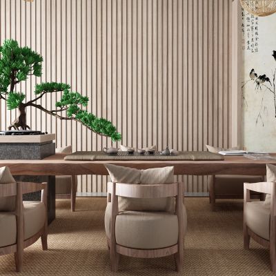 新中式茶桌 迎客松