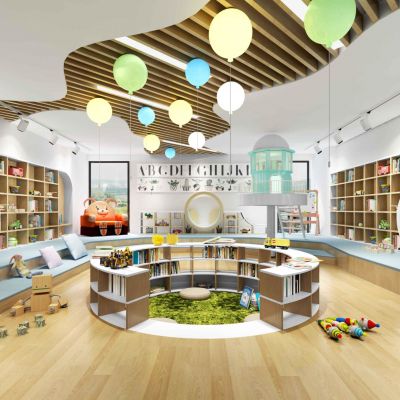 幼儿园儿童阅读室3D模型