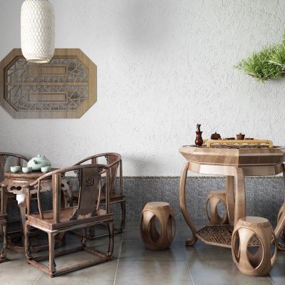 新中式茶桌椅 灯笼