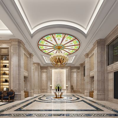 欧式酒店大堂过道组合