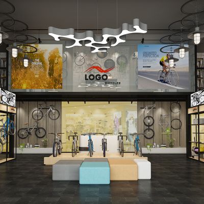 自行车专卖店车行山地车3D模型