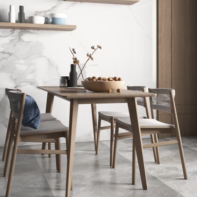 现代餐厅，餐厅，餐桌组合，