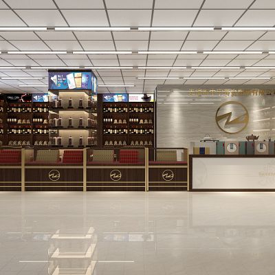 红酒茶叶专卖店3D模型