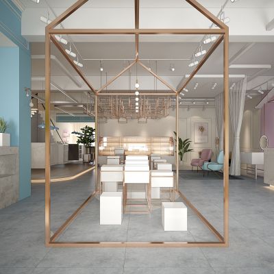 现代美容化妆品美容院专卖店货架展台