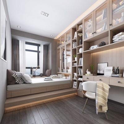 现代loft榻榻米卧室