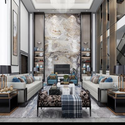 新中式别墅客厅