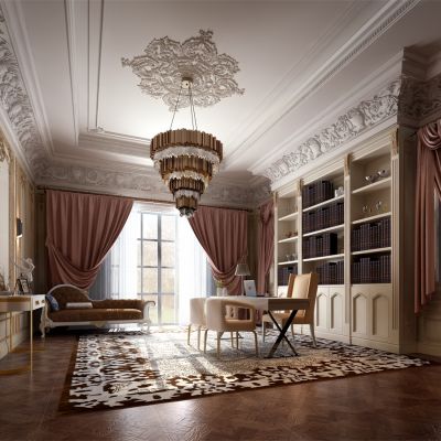 欧式法式书房雕花花线石膏线D