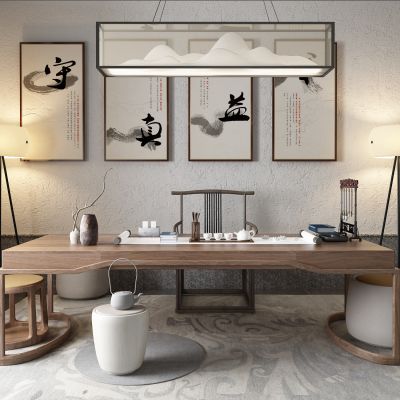新中式茶桌椅 挂画